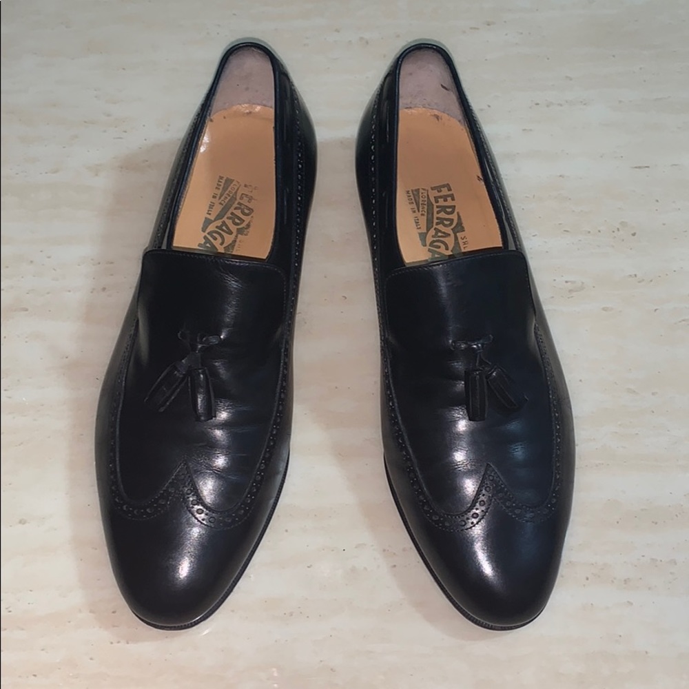 Salvatore Ferragamo Black Leather Loafers